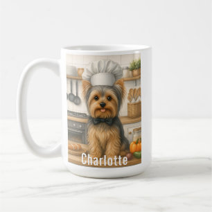 Personalized Name Yorkshire Terrier Dog Chef Coffee Mug