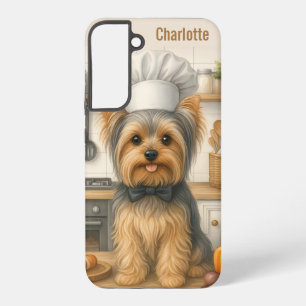 Personalized Name Yorkshire Terrier Dog Chef Samsung Galaxy S22+ Case