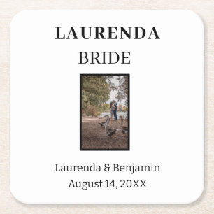 Personalized Named Bride Square Paper Coaster