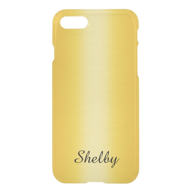 Personalized Named Brushed Gold iPhone 7 Case (Back)