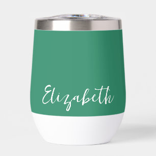 Personalized Named Green Thermal Wine Tumbler