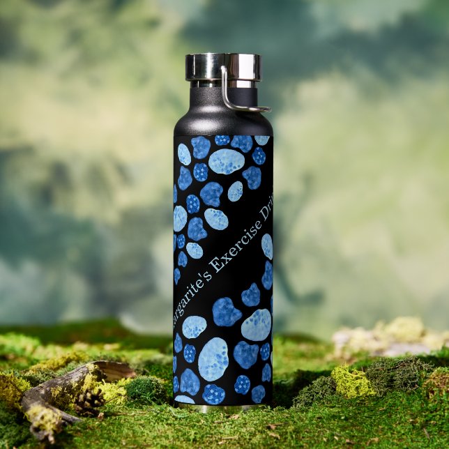 Personalized Named Shades of Blues Water Bottle (Outdoor)