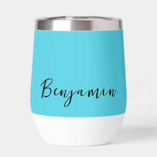 Personalized Named Turquoise Thermal Wine Tumbler