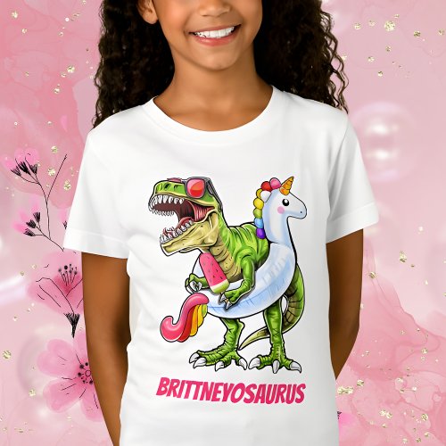 Personalized NameoSaurus Cool T_Rex Summer T_Shirt