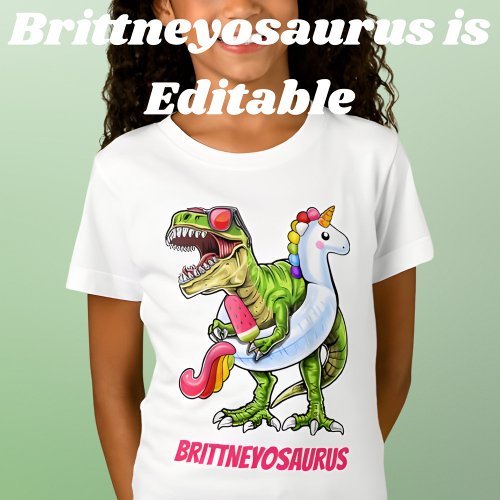 Personalized NameoSaurus Cool T_Rex Summer T_Shirt