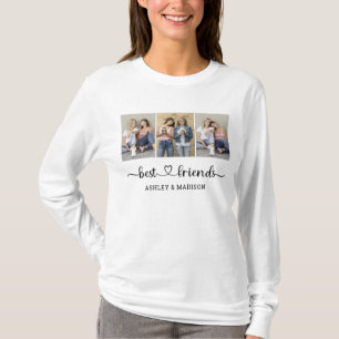 Personalized Names 3 Photo Collage Best Friends T-Shirt
