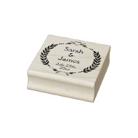 Personalized Names and Wedding Date Rubber Stamp