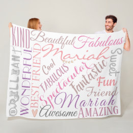 Personalized Names and Words of Love 'n Friendship Fleece Blanket