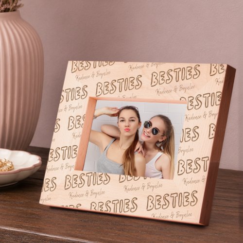 Personalized Names Besties Photo  Engraved Frames