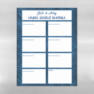 Personalized Names Blue Cruise Weekly Schedule Magnetic Dry Erase Sheet
