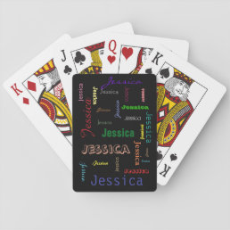 Personalized Names Collage Word Cloud Typography Playing Cards