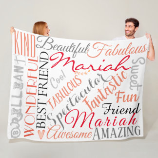 Personalized Names, Colors and Words of Friendship Fleece Blanket