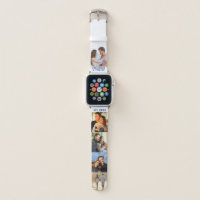 Personalized Names Date and 5 Photo Collage Apple Watch Band