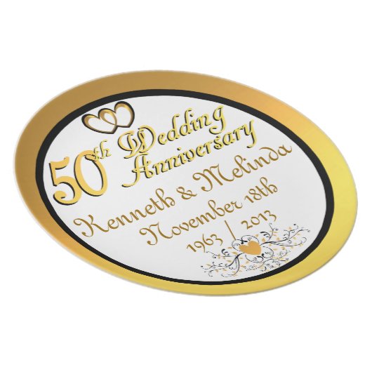 PERSONALIZED (NAMES/DATES) 50th Anniversary Plate (Right Side)