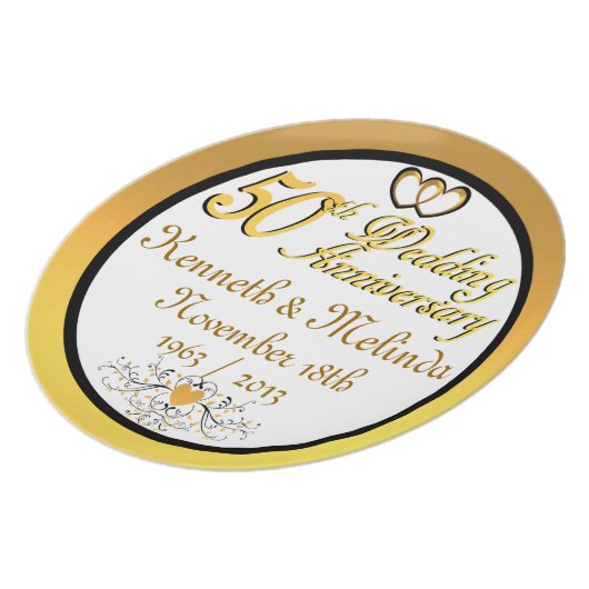 PERSONALIZED (NAMES/DATES) 50th Anniversary Plate (Left Side)