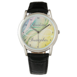 Personalized Names Infinity Symbol Green Ombre Watch