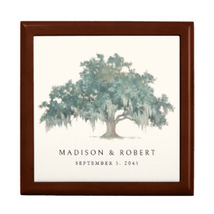 Personalized Names Oak Tree Wedding Keepsake Gift Box