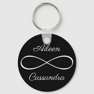 Personalized Names Simple Infinity Symbol Friends Keychain