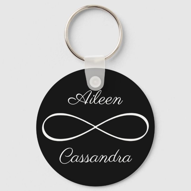 Personalized Names Simple Infinity Symbol Friends Keychain (Front)