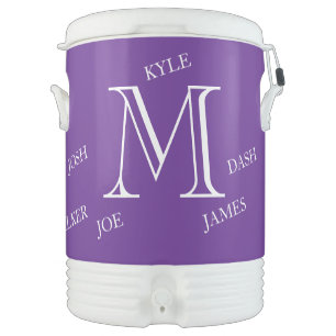 Personalized Names Team Purple Sports Tailgate Beverage Cooler