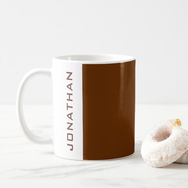 Personalized Names Template Modern Minimalist Coffee Mug (With Donut)