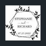 Personalized Names Wedding Floral Wreath Rubber Stamp<br><div class="desc">Personalized Names and Wedding Floral Wreath rubber stamp</div>