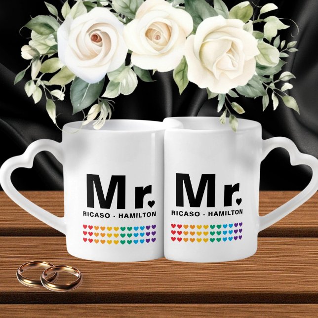 Personalized Names With Mr and Mr typography Coffee Mug Set (Personalized Names With Mr and Mr typography Coffee Mug Set by Ricaso. Wedding gift ideas)