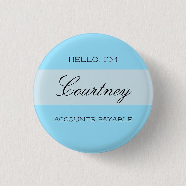 Personalized Nametag Button with Job Title (Front)