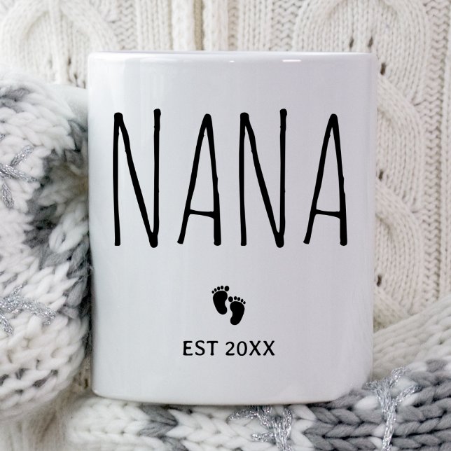 Personalized Nana Est 2026 Pregnancy Announcement Coffee Mug (Creator Uploaded)
