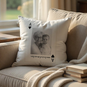 Personalized Nana Photo Playing Card   Throw Pillow