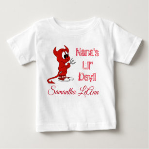 Personalized Nana's Lil Devil Halloween Baby T-Shirt