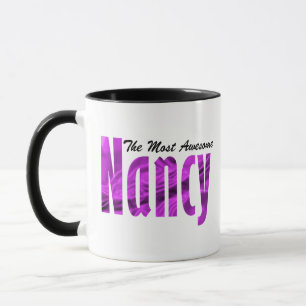 Personalized "Nancy" in Vibrant Purple Color Satin Mug