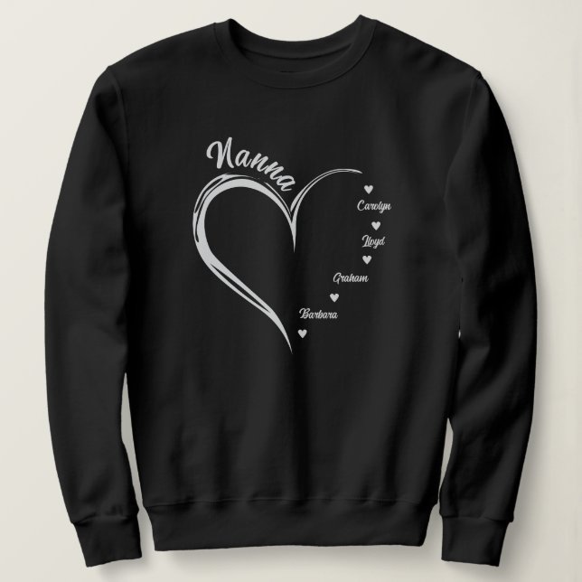 Personalized Nanna Sweatshirt, Nanna Heart Sweatshirt (Design Front)