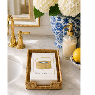 Personalized Nantucket Basket Paper Guest Towels