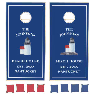 Personalized Nantucket Brant Pt Lighthouse Cornhole Set