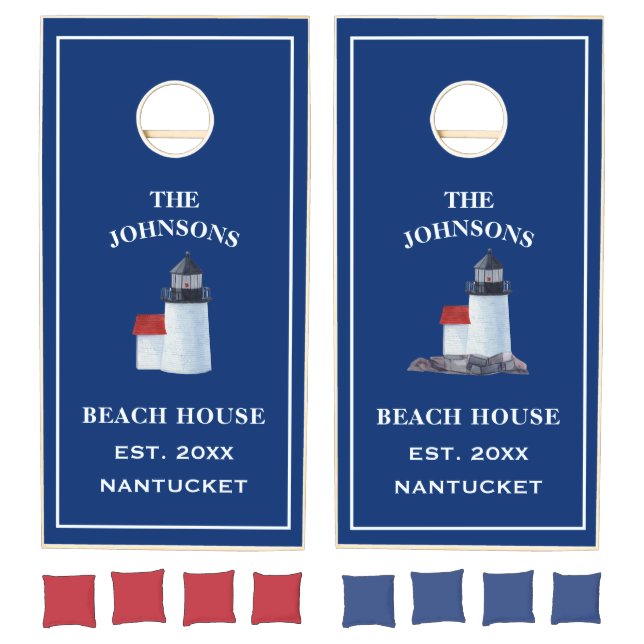 Personalized Nantucket Brant Pt Lighthouse Cornhole Set (Set)