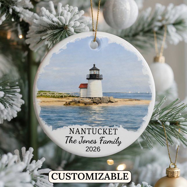 Personalized Nantucket Ornament, Massachusetts Ceramic Ornament (Creator Uploaded)