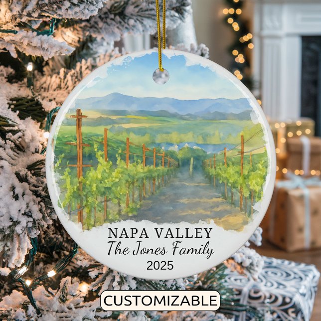 Personalized Napa Valley Ornament, California Ceramic Ornament (Creator Uploaded)
