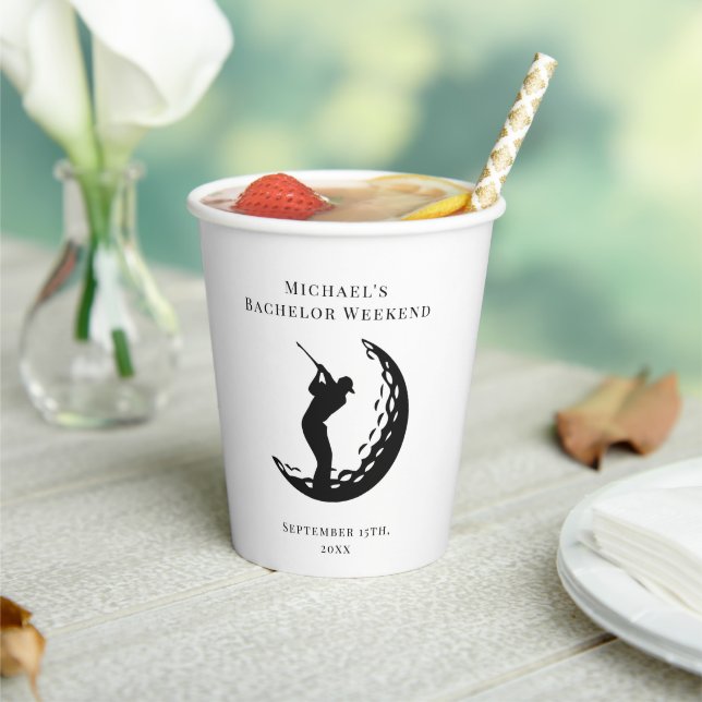 Personalized Napkin | Bachelor Golf Weekend Paper Cups (Insitu)