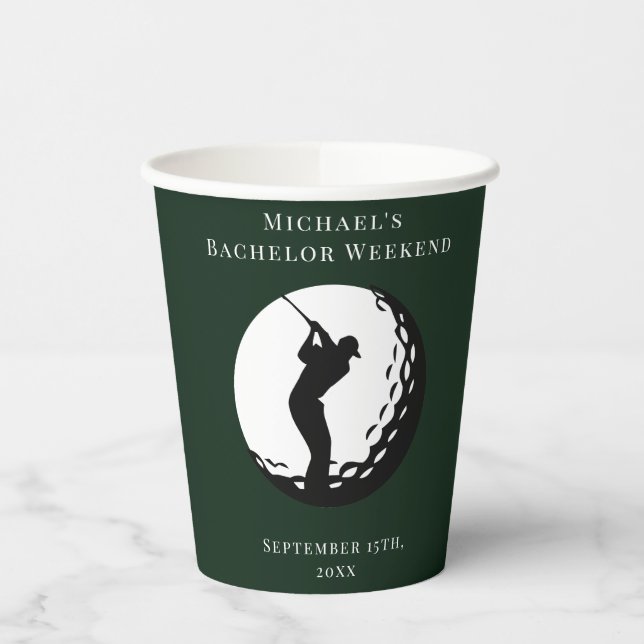 Personalized Napkin | Bachelor Golf Weekend Paper Cups (Left)
