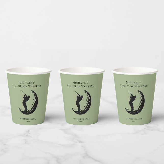 Personalized Napkin | Bachelor Golf Weekend Paper Cups (Multi)