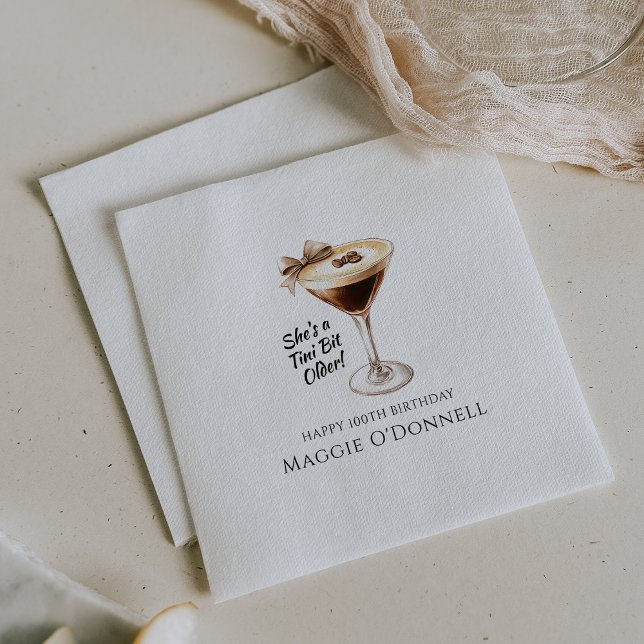 Personalized Napkins 100th Birthday Martini (Creator Uploaded)