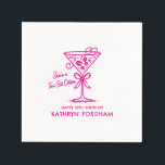 Personalized Napkins 18th Birthday Martini<br><div class="desc">An espresso martini shows that the guest of honor is "a tini bit older." Girly pink color palette. Martini with a bow and espresso beans.</div>