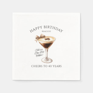 Personalized Napkins 40th Birthday Martini