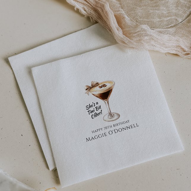 Personalized Napkins 70th Birthday Martini (Creator Uploaded)