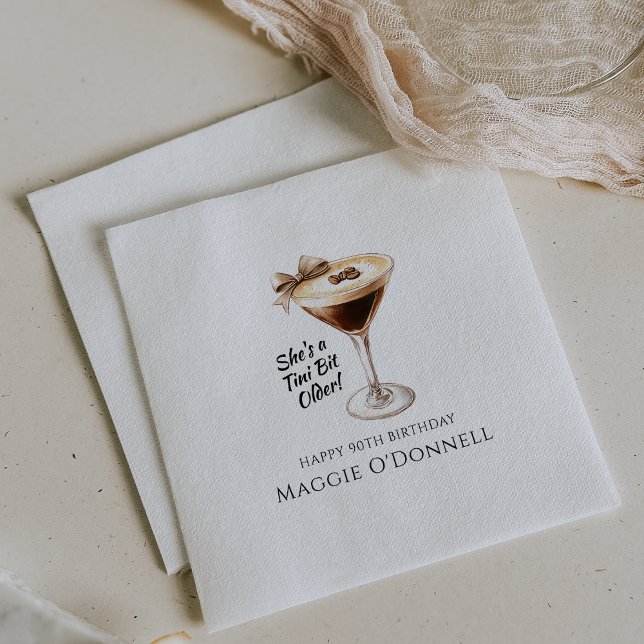 Personalized Napkins 90th Birthday Martini (Creator Uploaded)