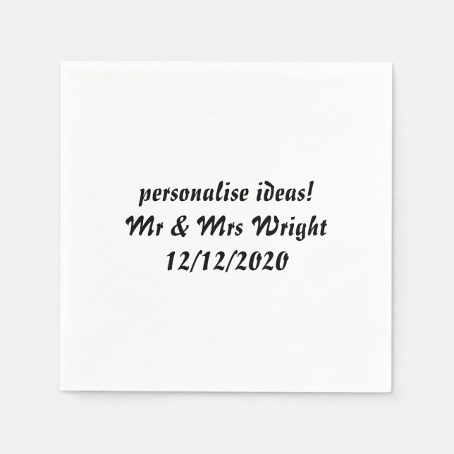 Personalized napkins. Add your own text Napkins (Front)