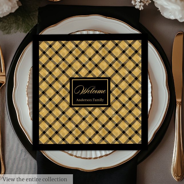 Personalized Napkins Black Gold Elegant Birthday (Personalized Napkins Black Gold Elegant Birthday Style)