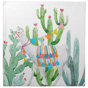 Personalized Napkins Boho Llama Bohemian Cacti Des
