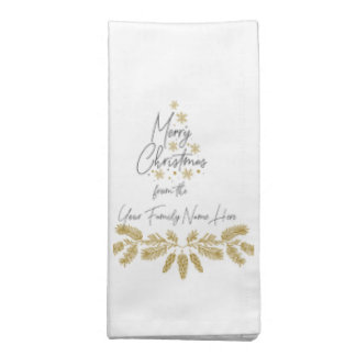 Personalized Napkins_ Family Name_Christmas Tree  Cloth Napkin